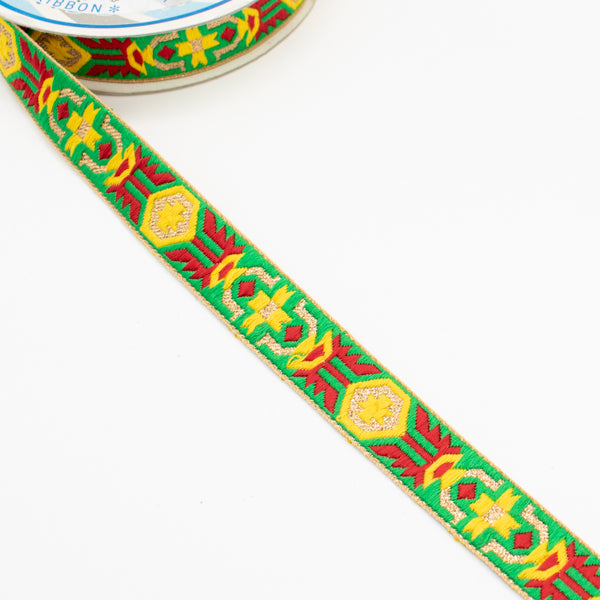 Embroidered Fancy Jacquard Ribbon-2cm