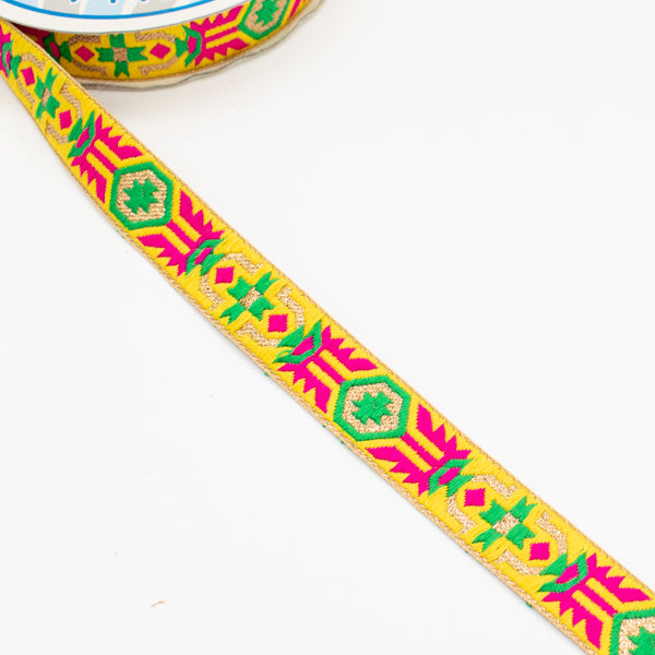 Embroidered Fancy Jacquard Ribbon-2cm