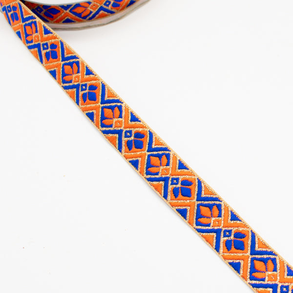 Embroidered Fancy Jacquard Ribbon-2cm