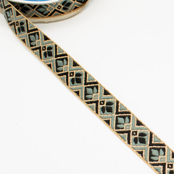 Embroidered Fancy Jacquard Ribbon-2cm