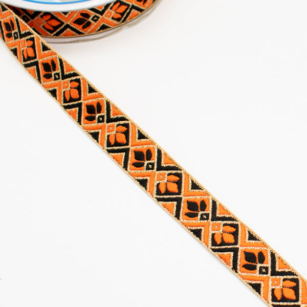 Embroidered Fancy Jacquard Ribbon-2cm