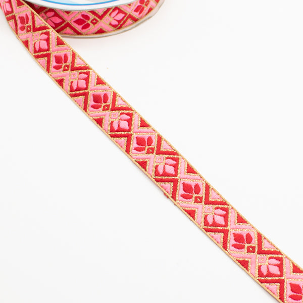 Embroidered Fancy Jacquard Ribbon-2cm