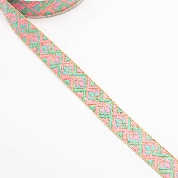 Embroidered Fancy Jacquard Ribbon-2cm