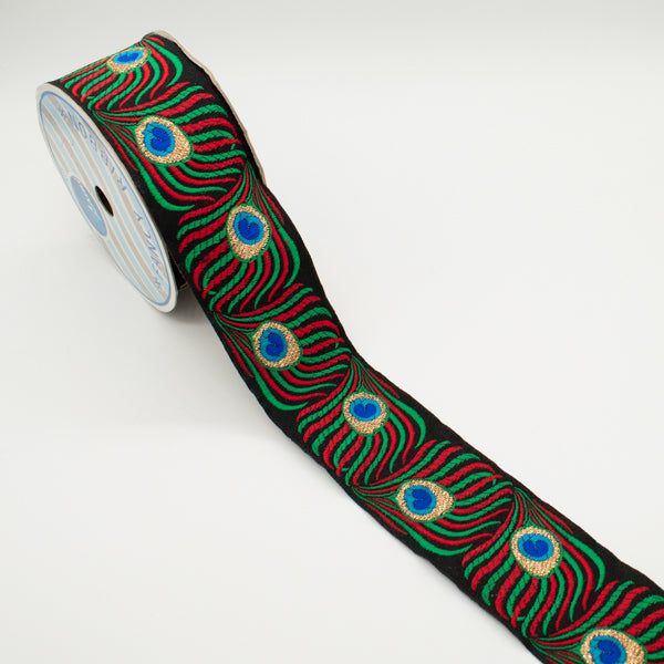 Embroidered Fancy Jacquard Ribbon-5cm