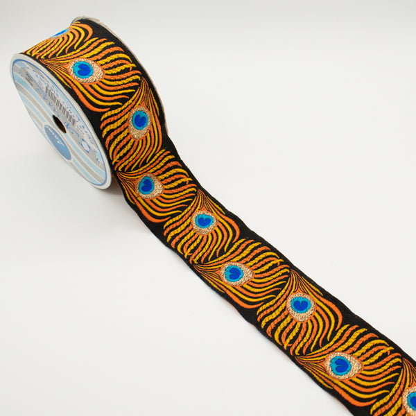 Embroidered Fancy Jacquard Ribbon-5cm