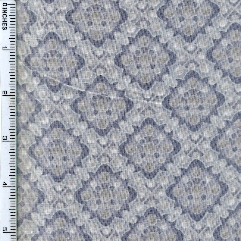 Riley Blake Designs Grey Floral Checks Cotton Prints