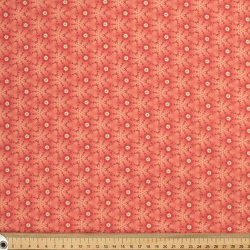 Ruby Red Collection #11 Coral Geometric Floral Cotton Prints