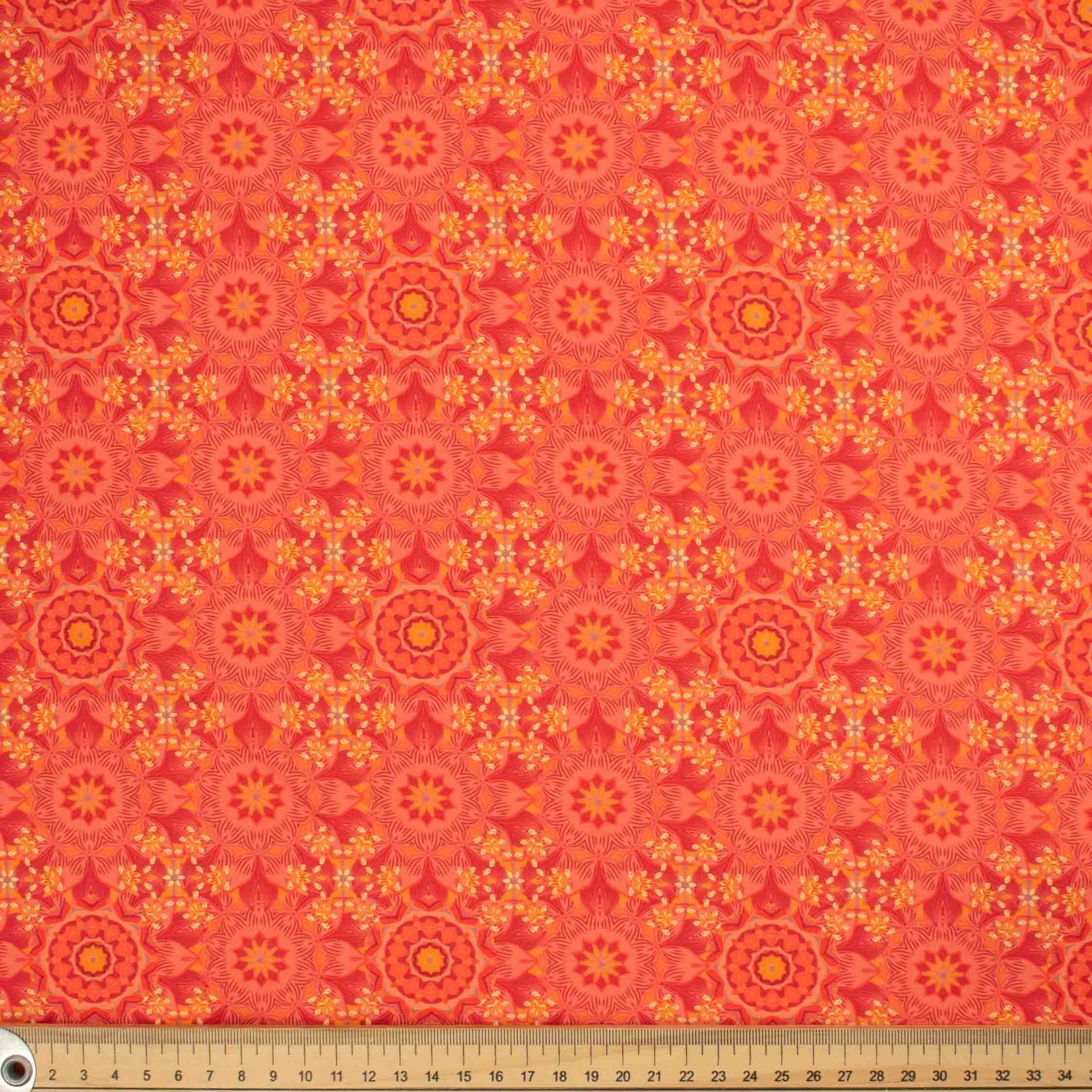 Ruby Red Collection #03 Red Snow Flakes & Circle Cotton Prints