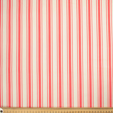 Ruby Red Collection #16 Cream & Pink Stripes Cotton Prints
