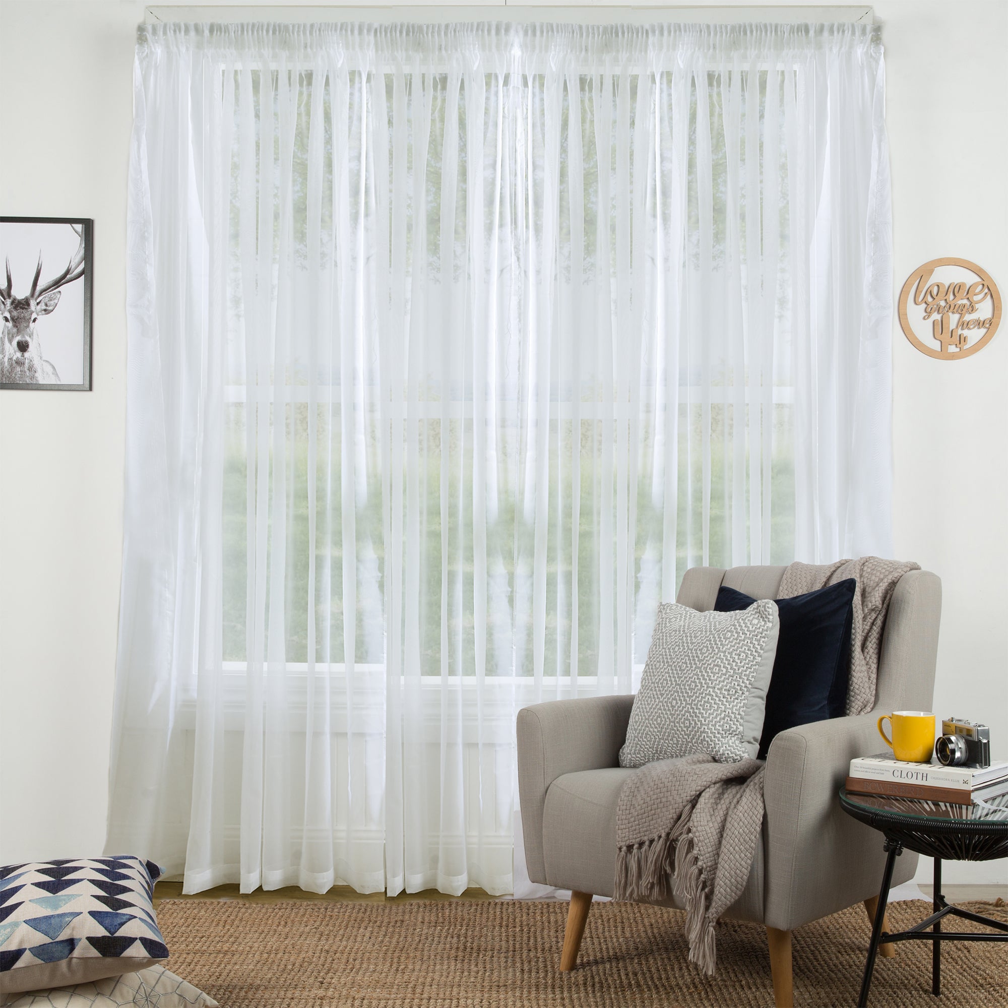 Pencil Pleat Sheer Curtain Design-Santorini