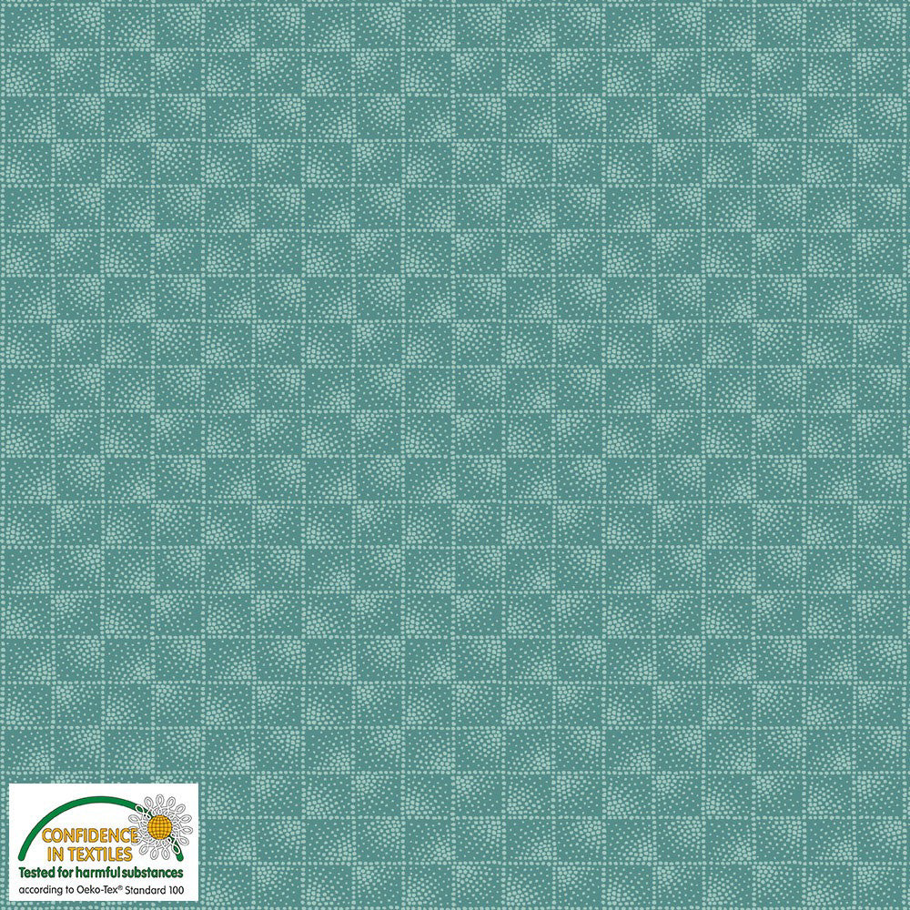 Stof Fabrics Quilters Coordinates Teal Dots Check Cotton Prints