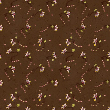 Stof Fabrics La Vie est Belle Vine on Brown-4 Cotton Prints