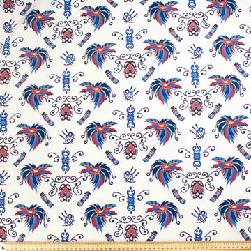 Sahara Printed Crepe Design-664 Blue Birds on White