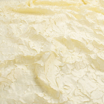 Satin Flower Applique on Tulle Cream