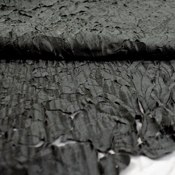 Satin Flower Applique on Tulle Black