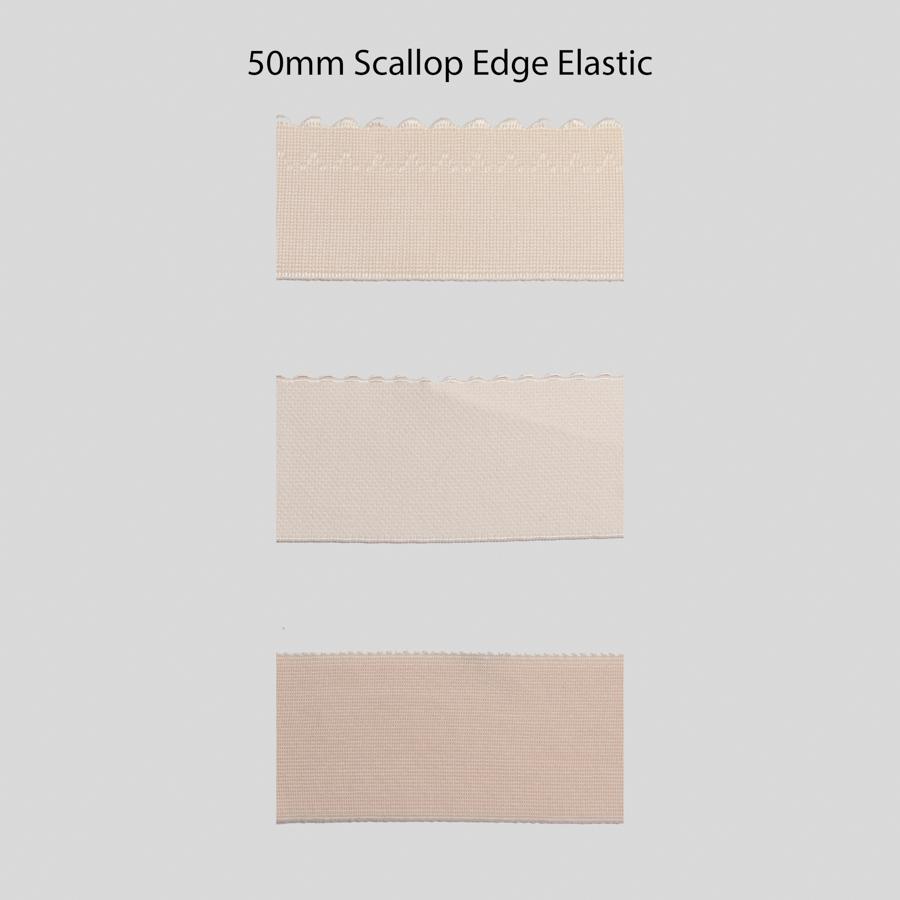 Scallop Edge Elastic 50mm
