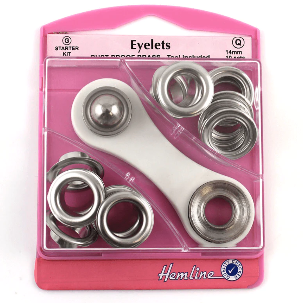 Hemline Eyelets Starter Set 14mm - Nickel