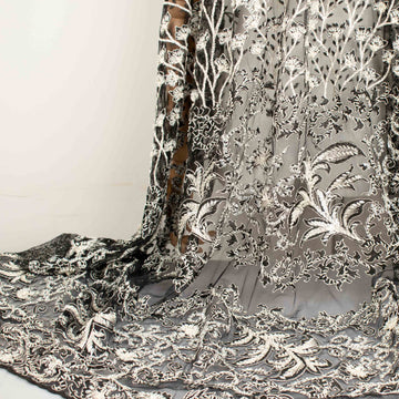 Seed Pearl Sequin Chantilly Lace White