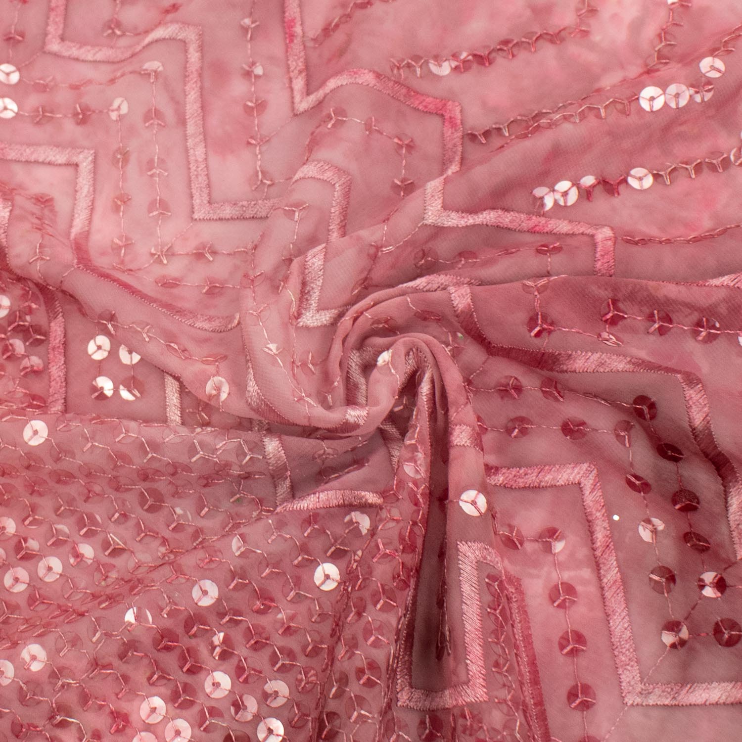 Ombre Embroidered Sequin Chiffon