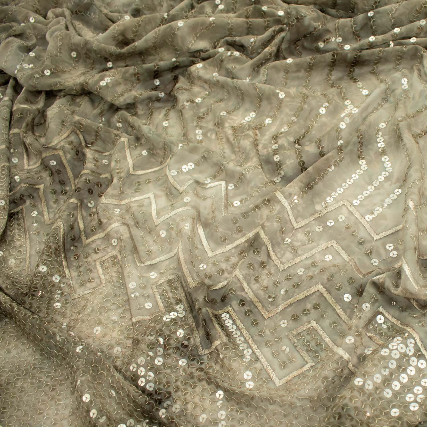 Ombre Embroidered Sequin Chiffon