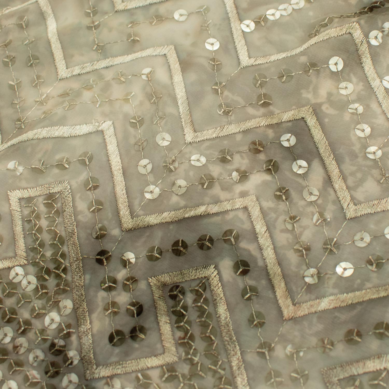 Ombre Embroidered Sequin Chiffon