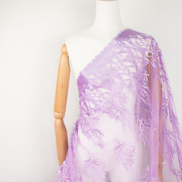 Sequin Coral Embroidered Lace Purple
