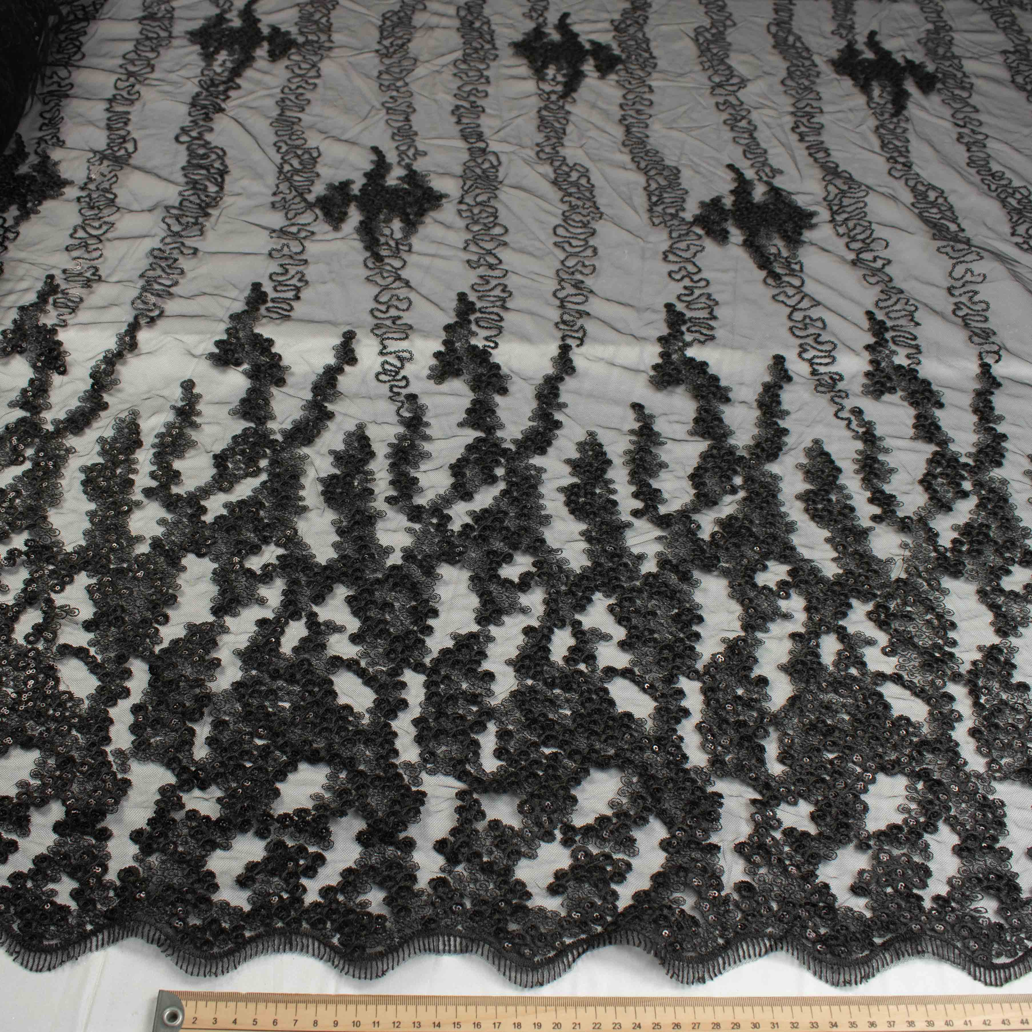 Sequin Embroidery Lace Black