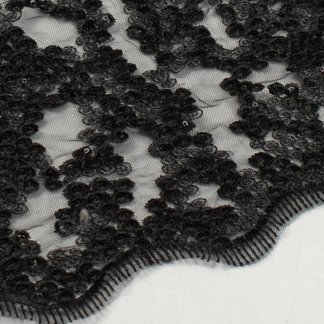 Sequin Embroidery Lace Black