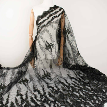 Sequin Embroidery Lace Black
