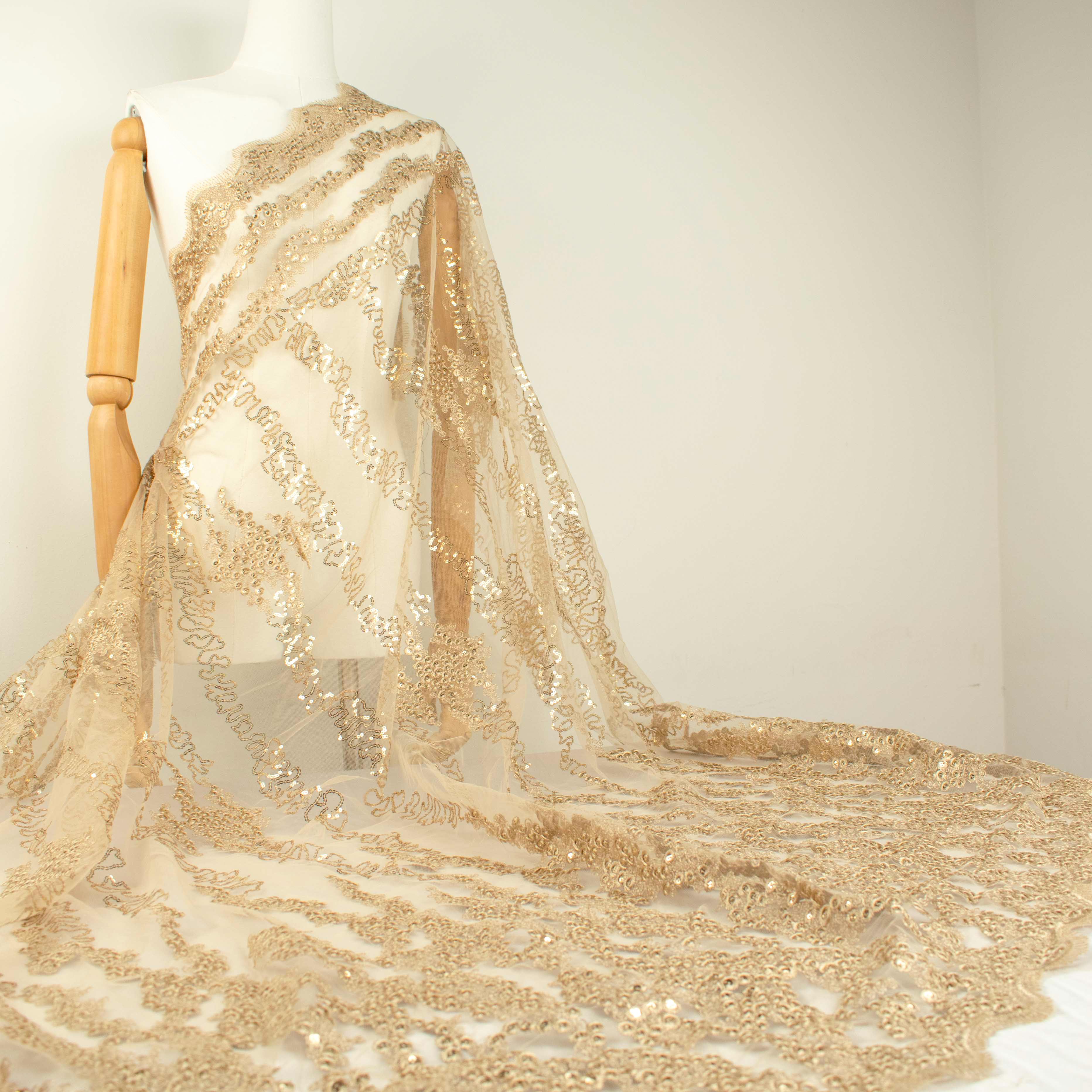 Sequin Embroidery Lace Gold