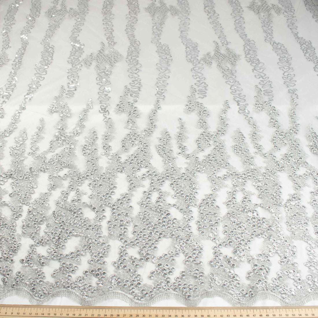 Sequin Embroidery Lace Silver