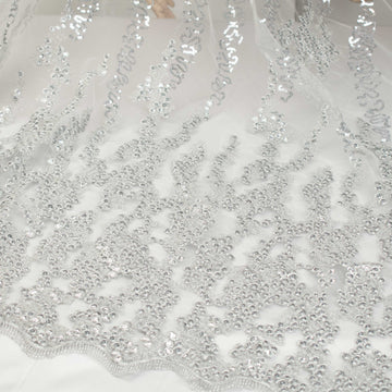 Sequin Embroidery Lace Silver