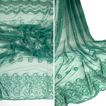 Light Sequin Tulle Lace Design-18 Teal