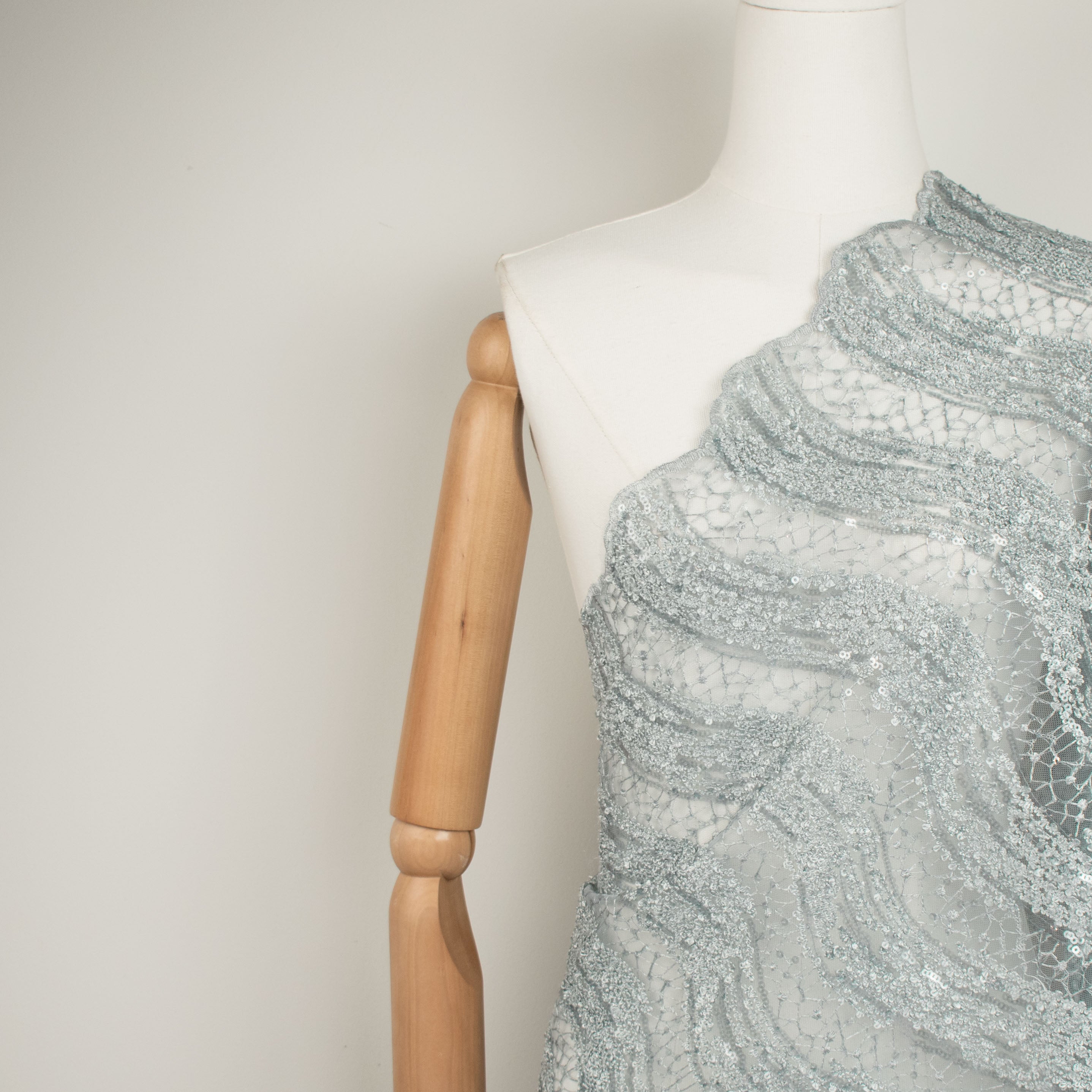 Sequin Boucle Lace Grey