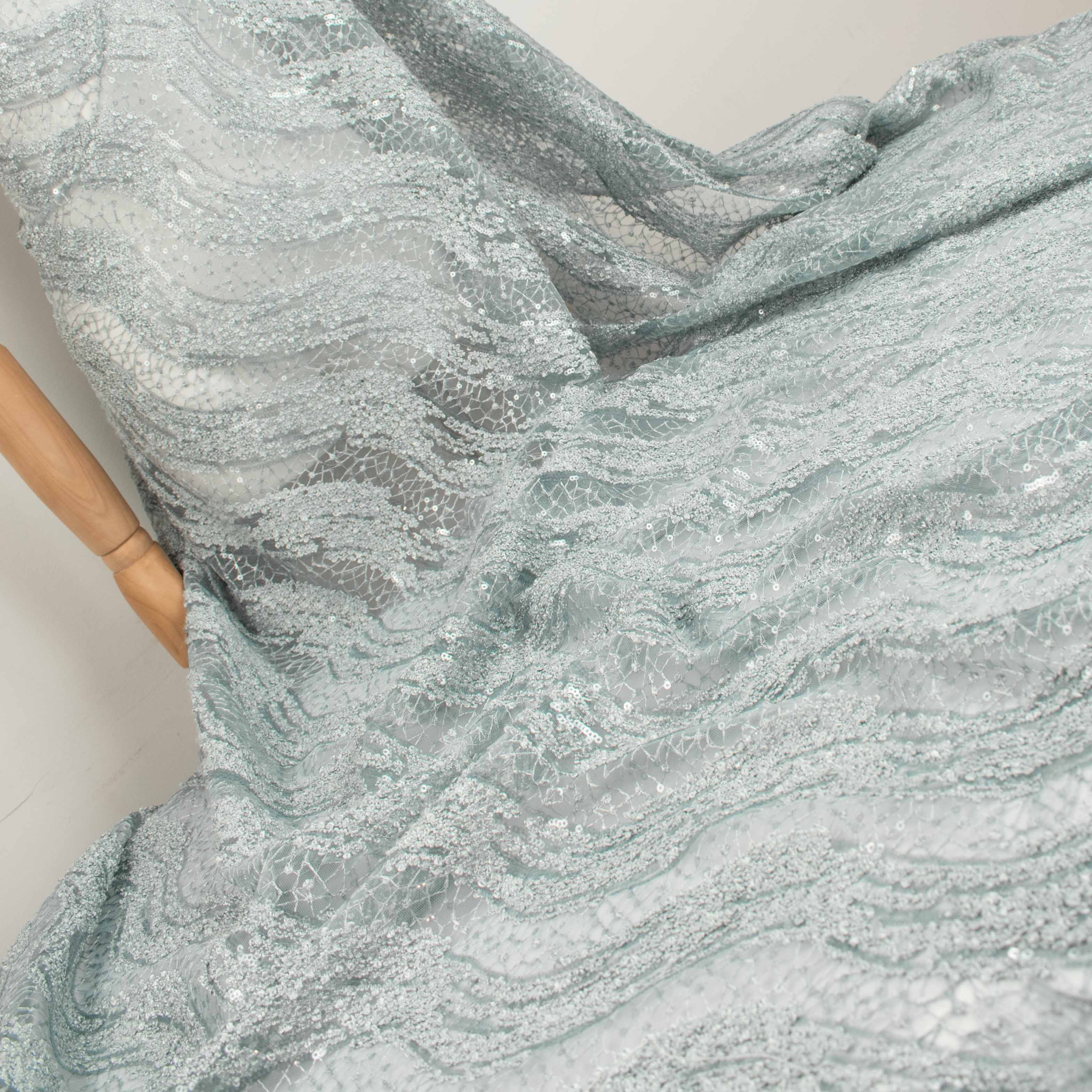 Sequin Boucle Lace Grey