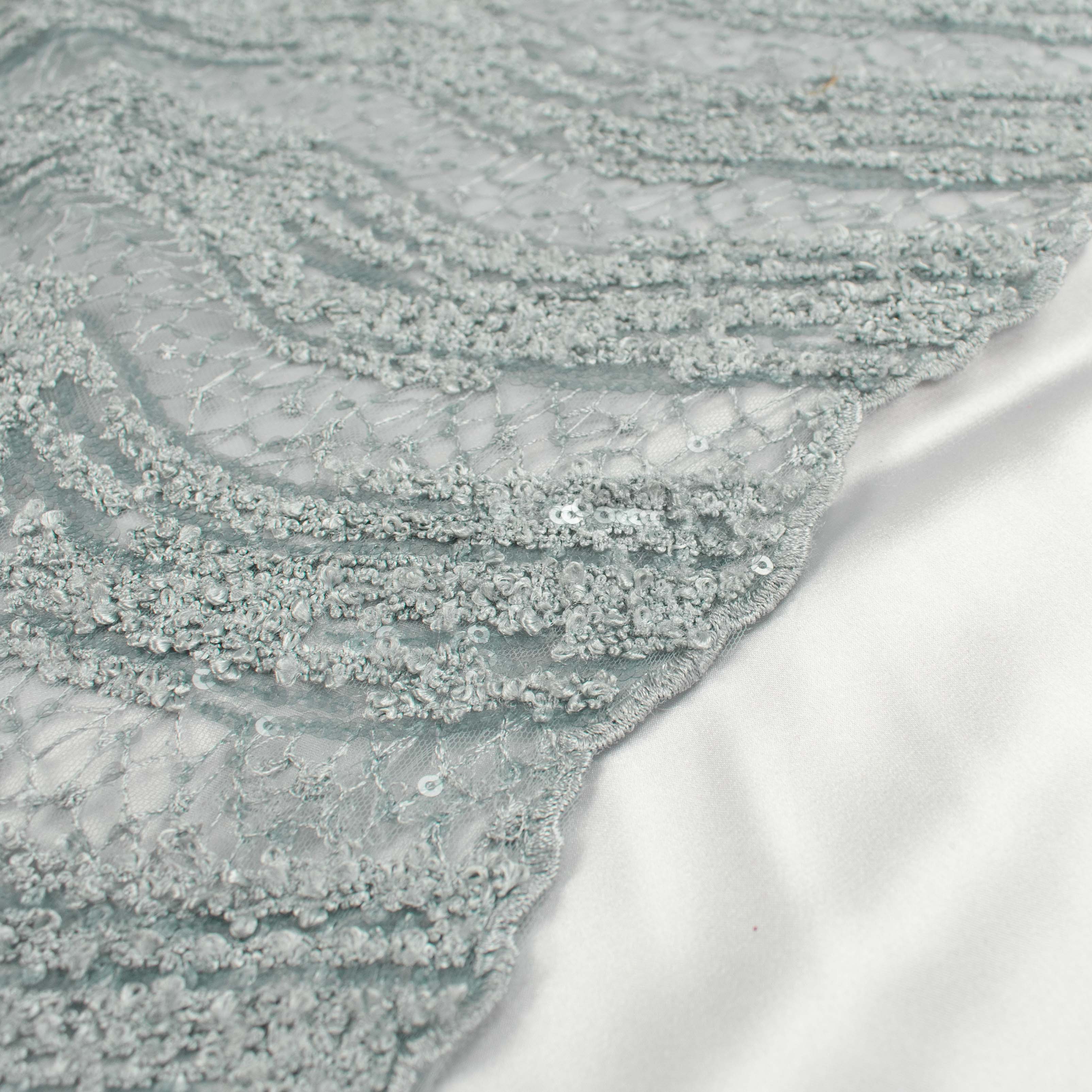 Sequin Boucle Lace Grey