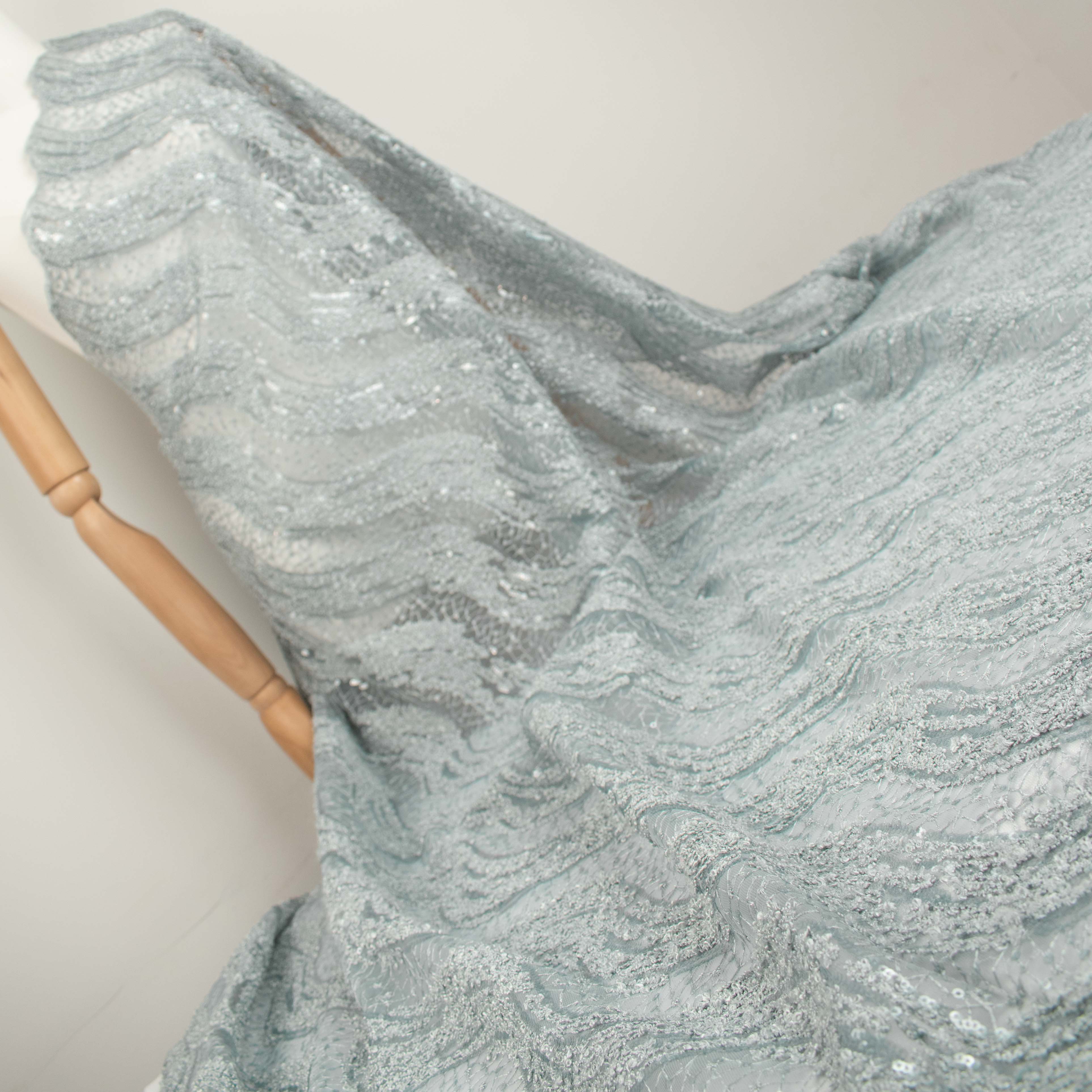 Sequin Boucle Lace Grey