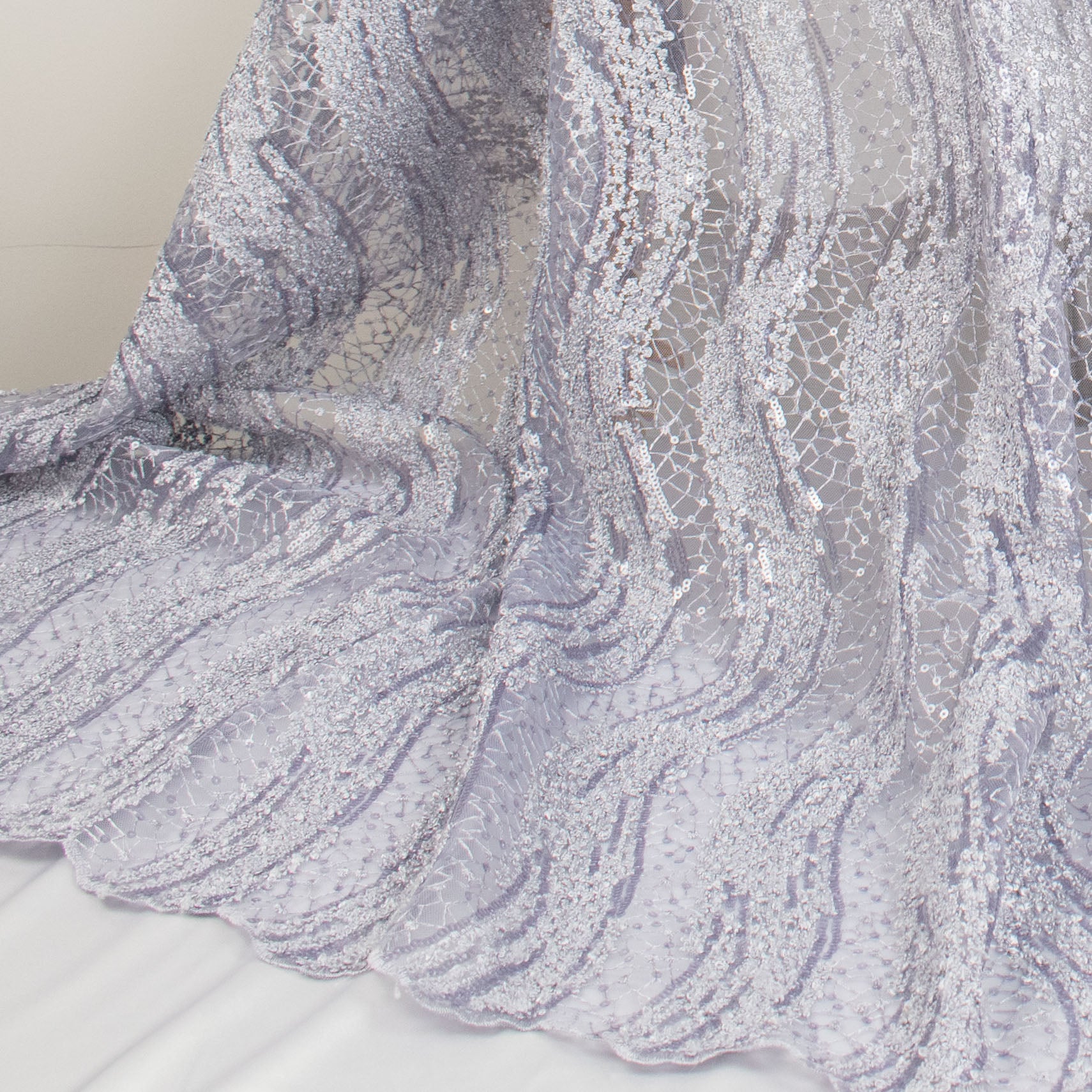 Sequin Boucle Lace Lilac