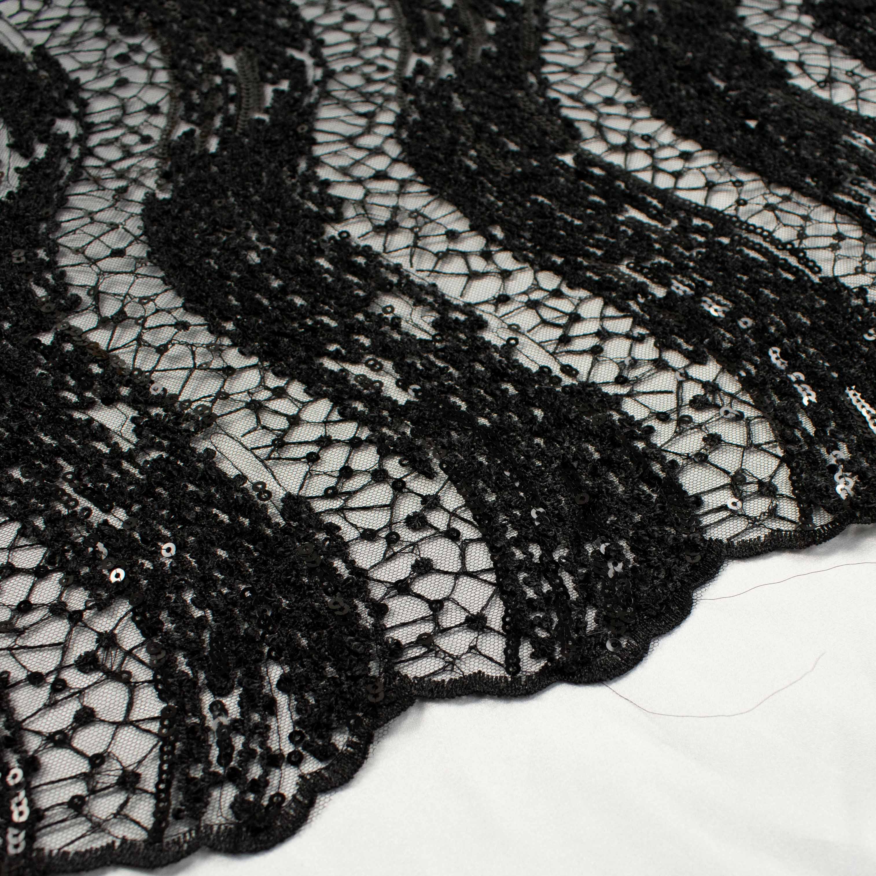 Sequin Boucle Lace Black