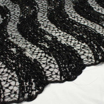 Sequin Boucle Lace Black