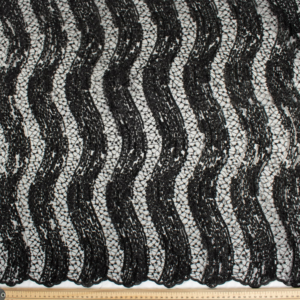 Sequin Boucle Lace Black