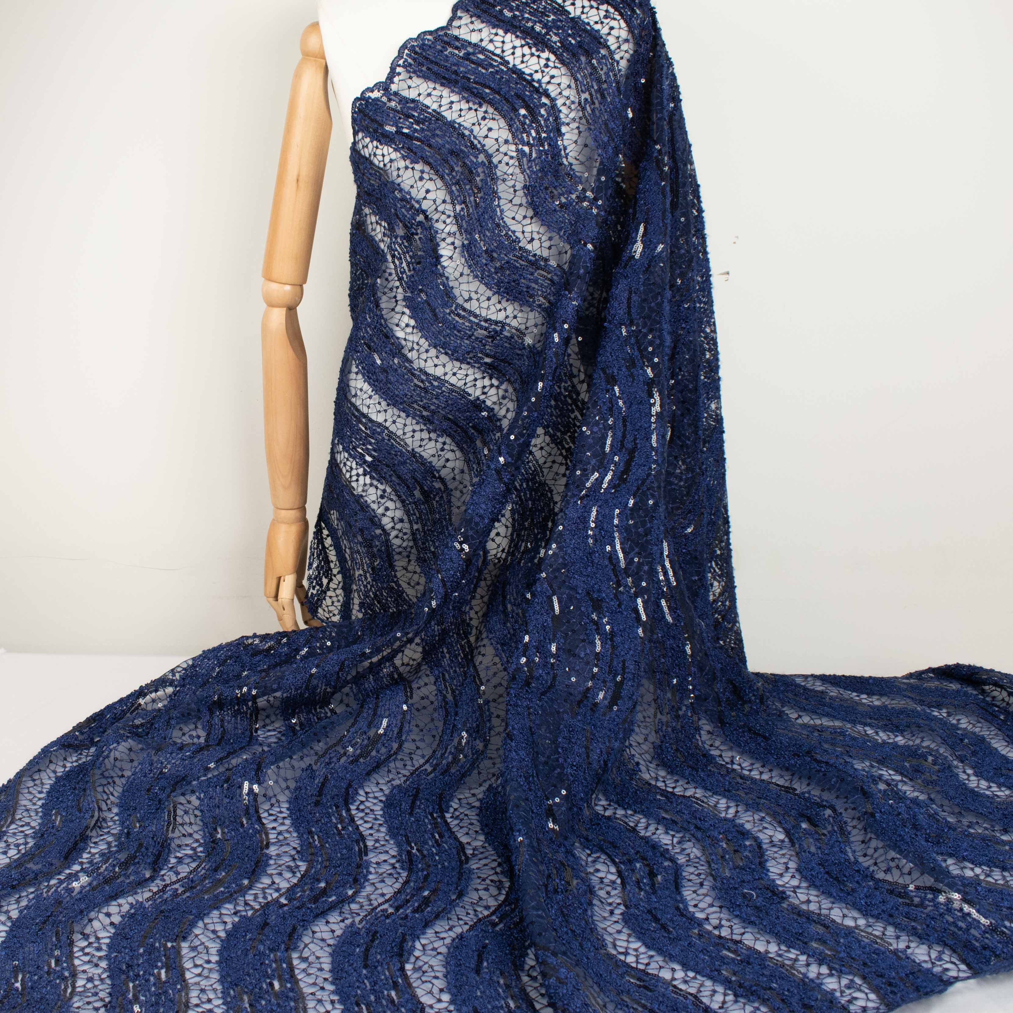 Sequin Boucle Lace Royal Blue