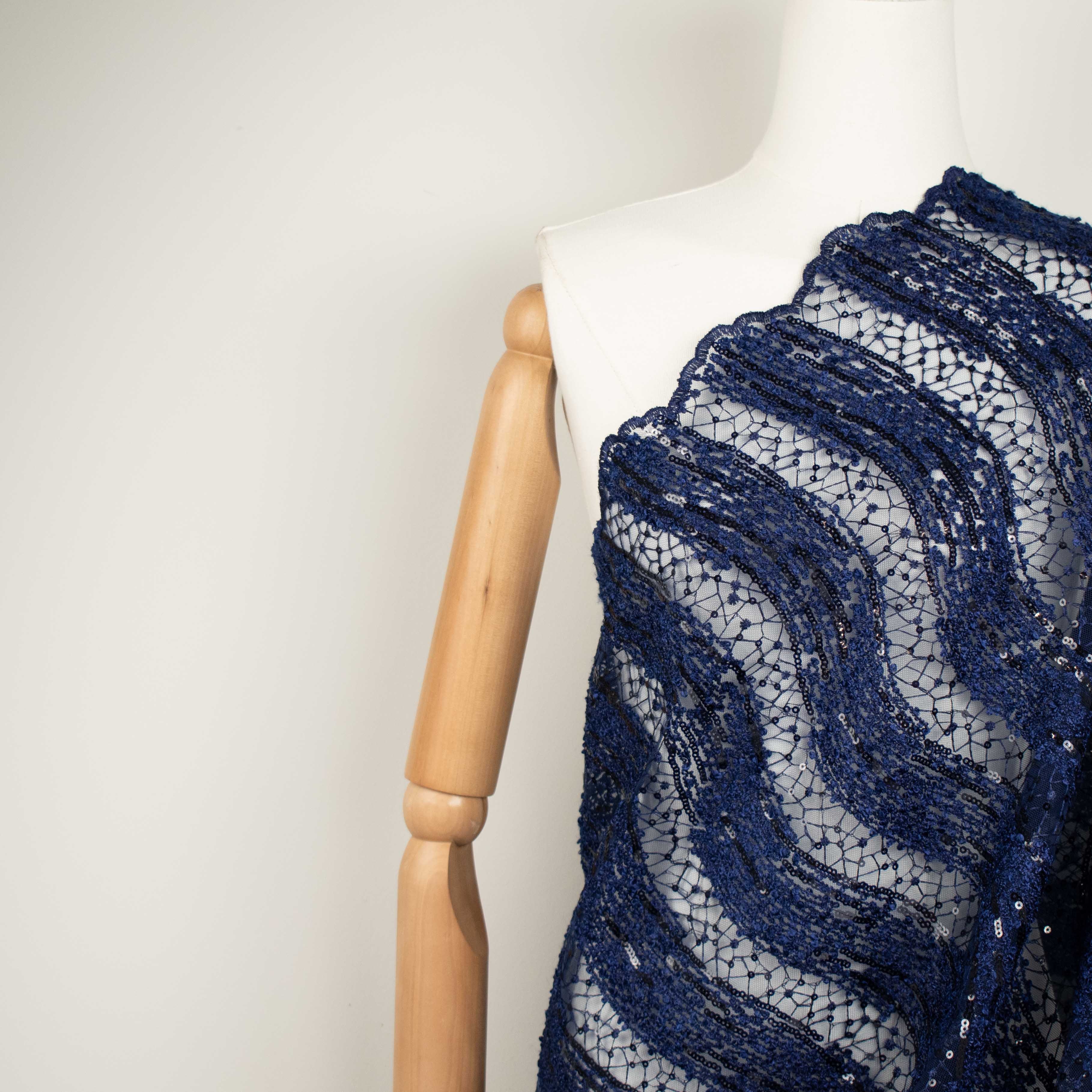 Sequin Boucle Lace Royal Blue