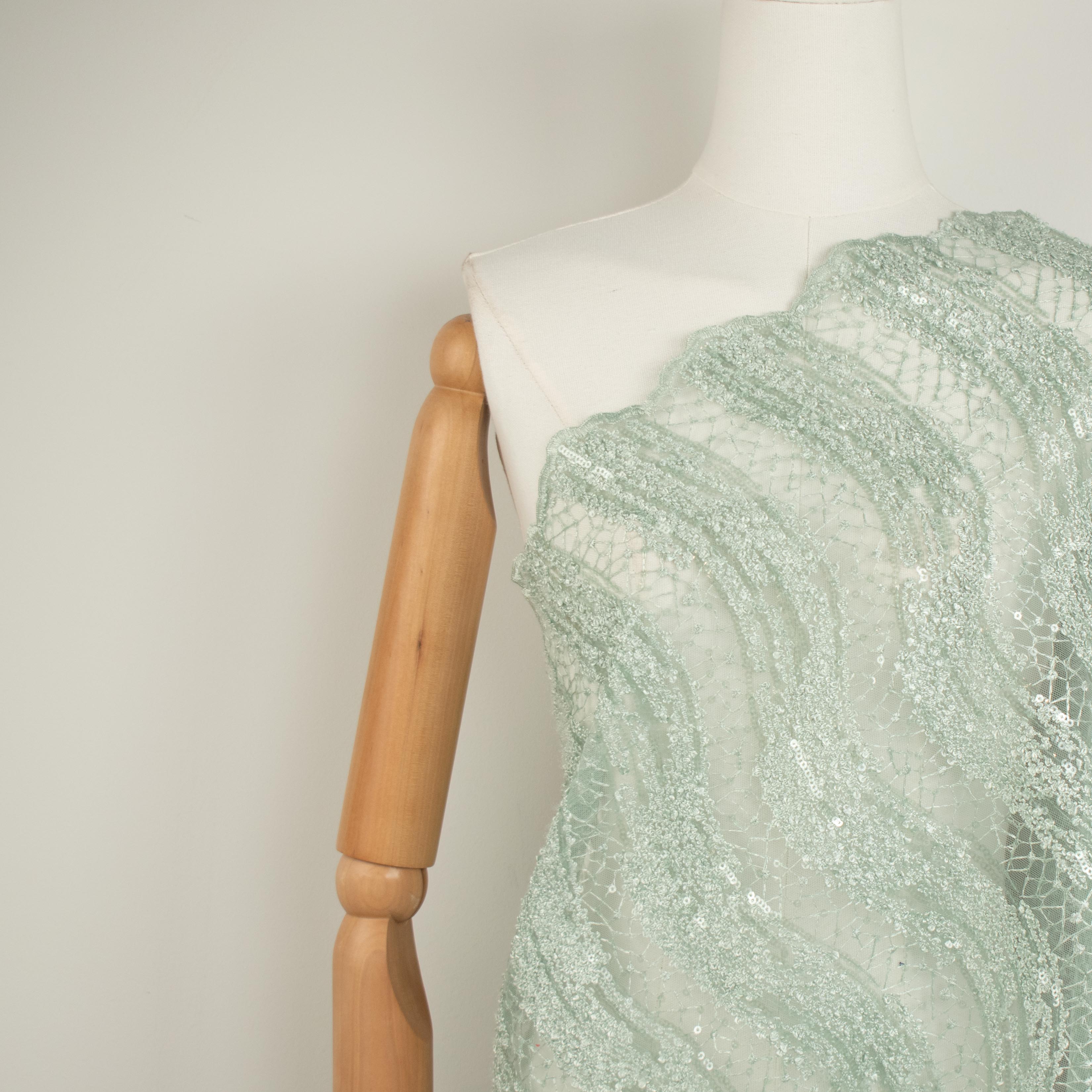 Sequin Boucle Lace Sage
