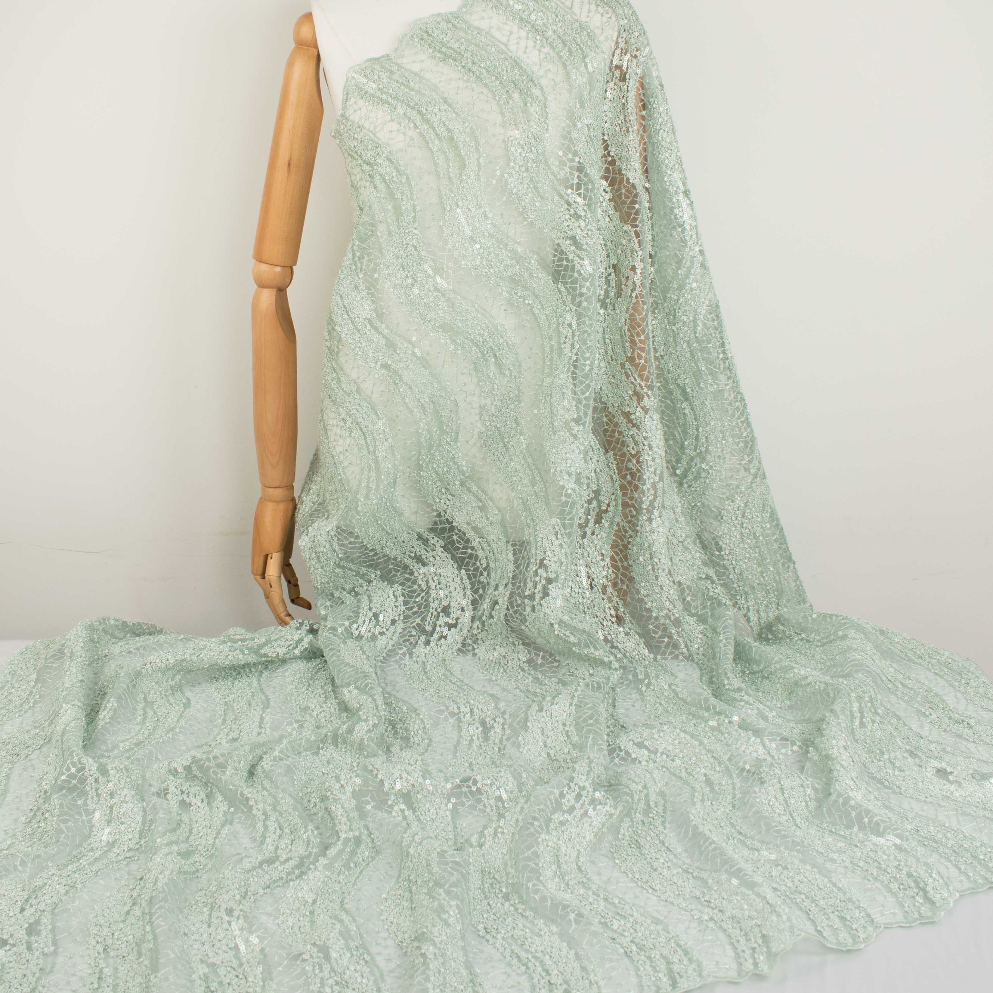 Sequin Boucle Lace Sage