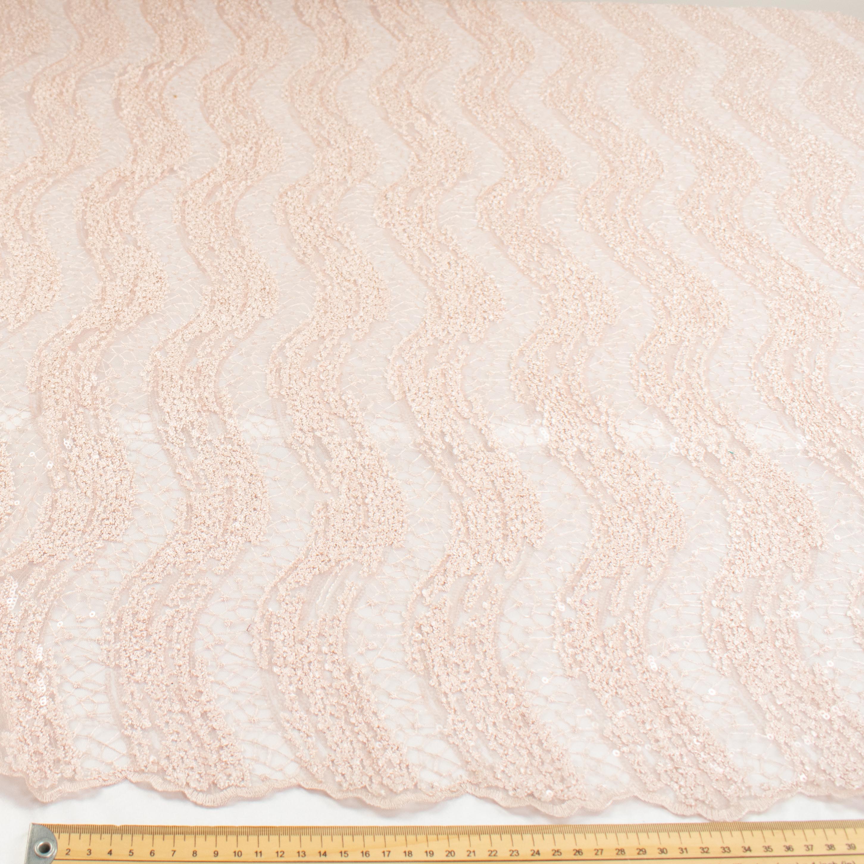 Sequin Boucle Lace Baby Pink