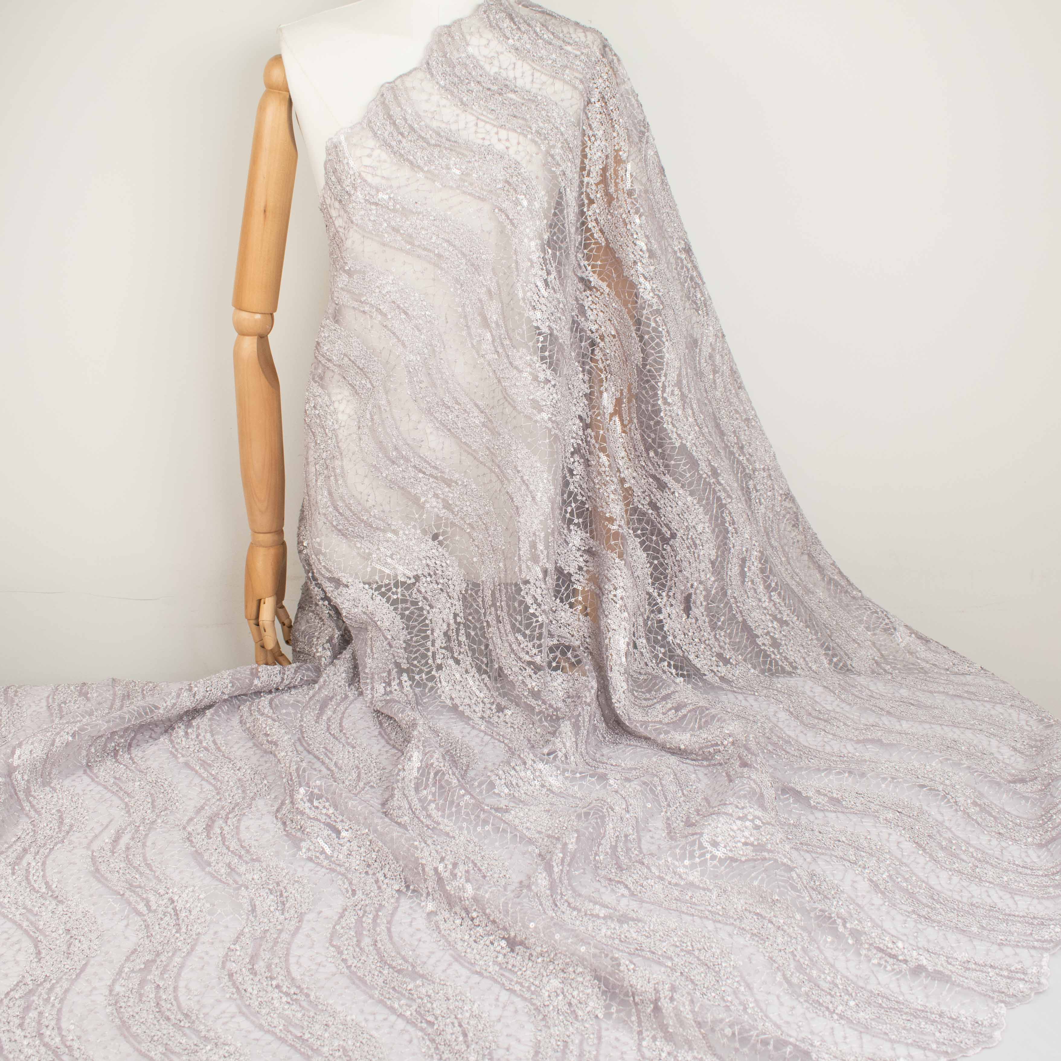 Sequin Boucle Lace Purple Silver