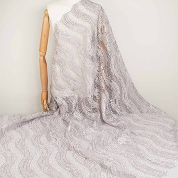 Sequin Boucle Lace Purple Silver