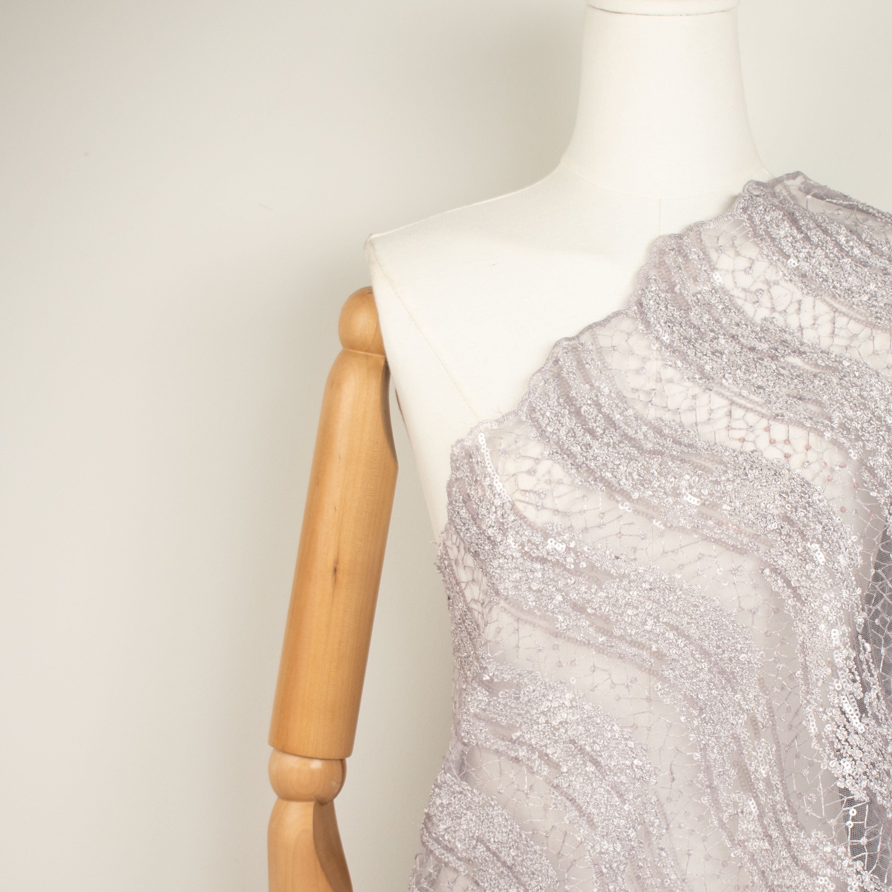 Sequin Boucle Lace Purple Silver