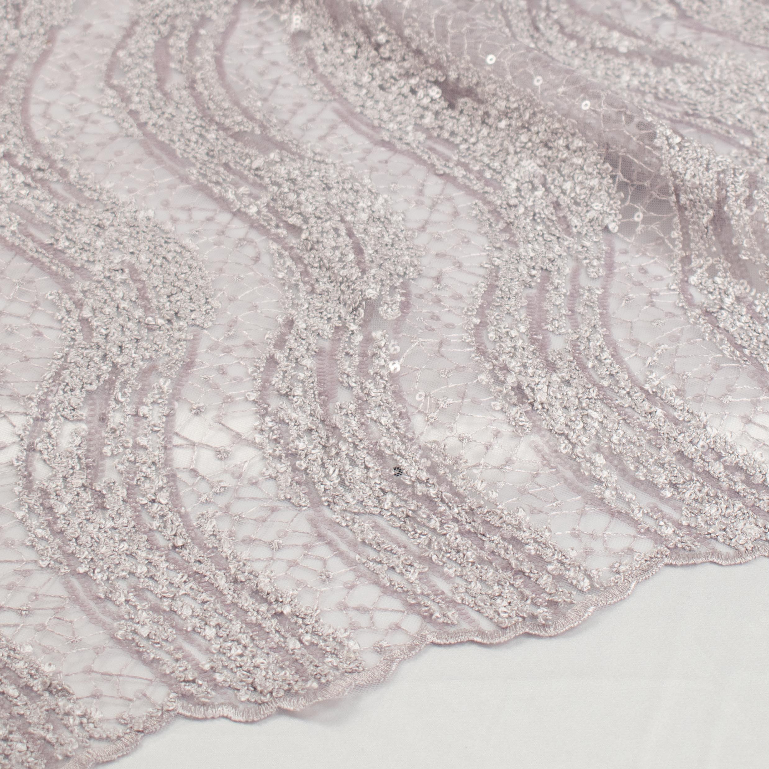 Sequin Boucle Lace Purple Silver